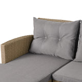Outdoor, Patio Furniture Sets, 4 Piece Set Wicker Ratten Sectional Sofa with Seat Cushions