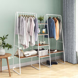 Metal Clothing Rack Garment ,Clothing Rack with 6 Shelves, 4 -Tiers Wood Shelves Heavy Duty Clothes Rack  for Hanging Clothes,Standing Coat Rack,Bedroom Clothes Storage and Organizer