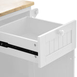 Kitchen Island Cart with Storage Cabinet and Two Locking Wheels ,Solid wood desktop, Microwave cabinet