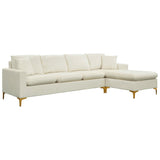 Cream Sectional Sofa with Ottoman