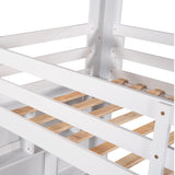 Twin Over Full Bunk Bed with Desk Storage