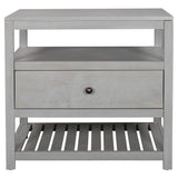 Modern Wooden Nightstand with Drawers Storage for Living Room/Bedroom, Gray