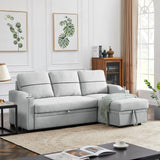 9191 Light gray pull-out storage sofa