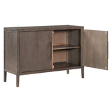 U-Style Storage Cabinet Sideboard Wooden Cabinet with 2 Metal handles and 2 Doors for Hallway, Entryway, Living Room, Bedroom