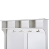 Hall Tree with 4 Hooks and Hinged Lid, Coat Hanger, Entryway Bench, Storage Bench