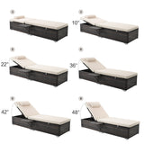 Outdoor Wicker Chaise Lounge - 2 Piece patio lounge chai; chase longue; lazy boy recliner; outdoor lounge chairs set of 2 beach chairs, recliner chair with side table