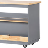 Kitchen Cart Rolling Mobile Kitchen Island Solid Wood Top