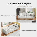 White Convertible Folding Futon Sofa Bed for Compact Living Space