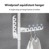 Adjustable Laundry Pole Clothes Drying Rack Coat Hanger DIY Floor to Ceiling Tension Rod Storage Organizer for Indoor, Balcony - White