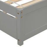 Twin size Platform Bed Wood Bed Frame with Trundle, Grey
