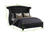 Queen 4 Pc Upholstered Bedroom Set Made With Wood in Black