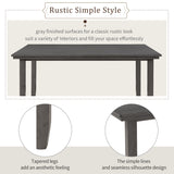 Dining Room Table and Chairs with Bench, Rustic Wood Dining Set, Set of 6
