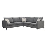Modern Upholstered Living Room Sectional Sofa with 3 Pillows