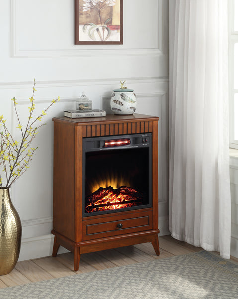 Fireplace in Walnut Finish