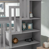 Full Over Full Bunk Bed with 2 Drawers and Staircase