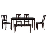 Classic Dining Set Wooden Table and 4 Chairs with Bench for Kitchen Dining Room