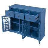 U-style Wood 35.4" Storage Cabinet with 3 Doors, 3 Drawers and Interior Shelf, Entryway Kitchen Dining Room