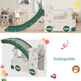 Kids Slide with Bus Play Structure Climber, Freestanding Bus Climber with Slide for Toddlers, Bus Climber Slide Set with Basketball Hoop