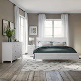 Queen White Solid Wood 3 Piece Bedroom Set