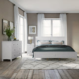 Queen White Solid Wood 3 Piece Bedroom Set
