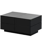 Extendable Coffee Table with 4 Drawers with Hidden Storage Compartment