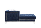 Blue Sectional Sofa w/2 Pillows, Navy Blue Velvet