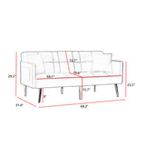 Cream White  VELVET SOFA BED