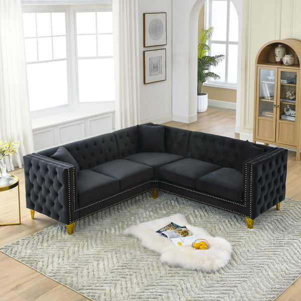 Velvet Corner Sofa Covers, L-Shaped Sectional Couch