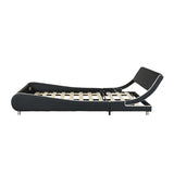 Queen Faux Leather Upholstered Platform Bed Frame, Curve Design