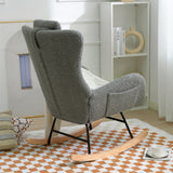 Rocking Chair - with rubber leg and cashmere fabric, suitable for living room and bedroom