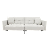 White Convertible Folding Futon Sofa Bed for Compact Living Space