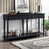 Country Console Table for Hallway Living Room Bedroom with 4 Front Facing Storage Drawers and 1 Shelf