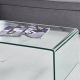 Glass Coffee Table, Tempered Clear Glass Coffee Table for Living Room