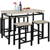 Dining Set, Bar Set, Dining Table with 4 Chairs,5 Piece, with Counter and Pub Height