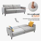 Grey Modern flat  Sofa Bed with Storage Box for Compact Living Space