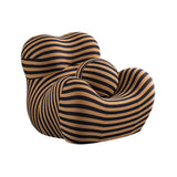 Barrel Chair with Ottoman, Stripe Chair for Living Room (3 Colors, 2 Size), Black & Yellow Stripe