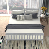 Sleigh Queen Size Wood Platform Bed  for Gray color