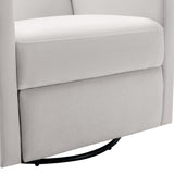Modern Upholstered Rocker Nursery Chair Plush Seating Glider Swivel Recliner Chair, Beige