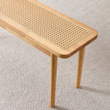 Solid wood bench, dining room dining chair, simple solid wood bedroom chair, bed end stool, living room, cane weaving shoe stool, suitable for dining room, living room, porch