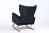 Mid Century Modern Velvet Upholstered Rocking Chair Padded Seat for Living Room Bedroom