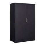 Metal Storage Cabinet with Locking Doors and Adjustable Shelf, Folding Filing Storage Cabinet , Rolling Storage Locker Cabinet for Home Office,School,Garage, Black