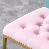 Velvet Shoe Changing Stool, Footstool, Square Cushion Foot Stool, Sofa stool, Rest stool,Low Stool .Step Stool, Small Footrest .Suitable for Clothes Shop,Living Room, Porch, Fitting Room.Pink Bench