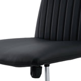 Black High Grade Pu Material. Home Computer Chair Office Chair Adjustable 360 ° Swivel Cushion Chair With Black Foot Swivel Chair Makeup Chair Study Desk Chair. No Wheels