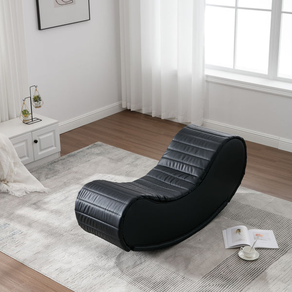 Rocking Leisure chair for back stretching - bench, Relax Yoga Chaise Leather Curved Sofa