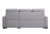 Grey Reversible Storage Sleeper Sectional Sofa, Light Gray Fabric