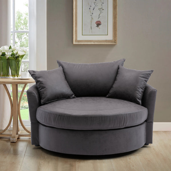 Modern Akili swivel accent chair barrel chair
