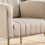 Modern Velvet Accent Chair with Arms, Wingback Reading Chair