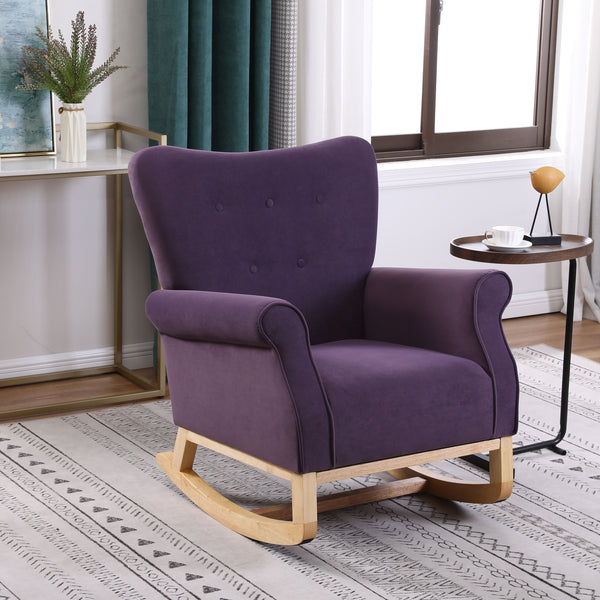Lavender Purple high Back Rocking Chair