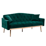 COOLMORE  Velvet  Sofa , Accent sofa .loveseat sofa with Stainless feet  Green  Velvet