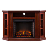 Claremont Convertible Media Electric Fireplace - Brown Maho